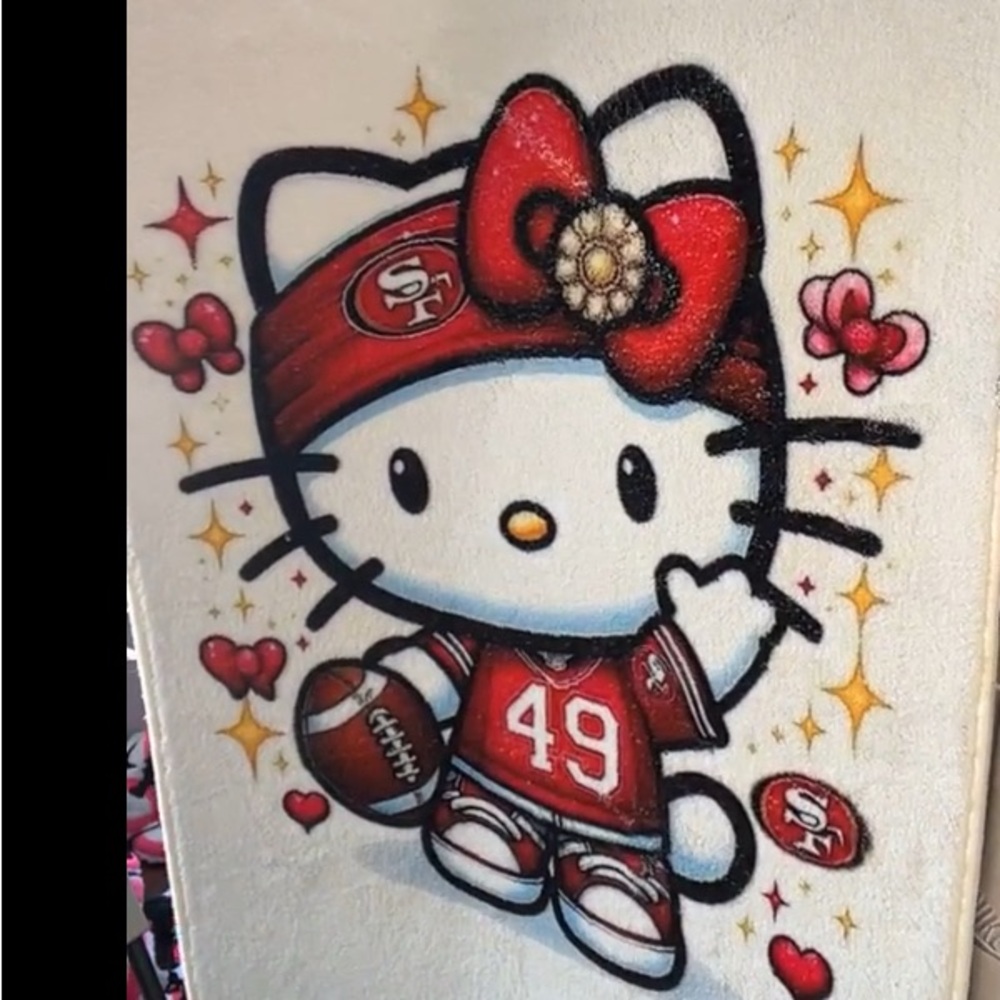 Hello Kitty 49ers small rug bundle